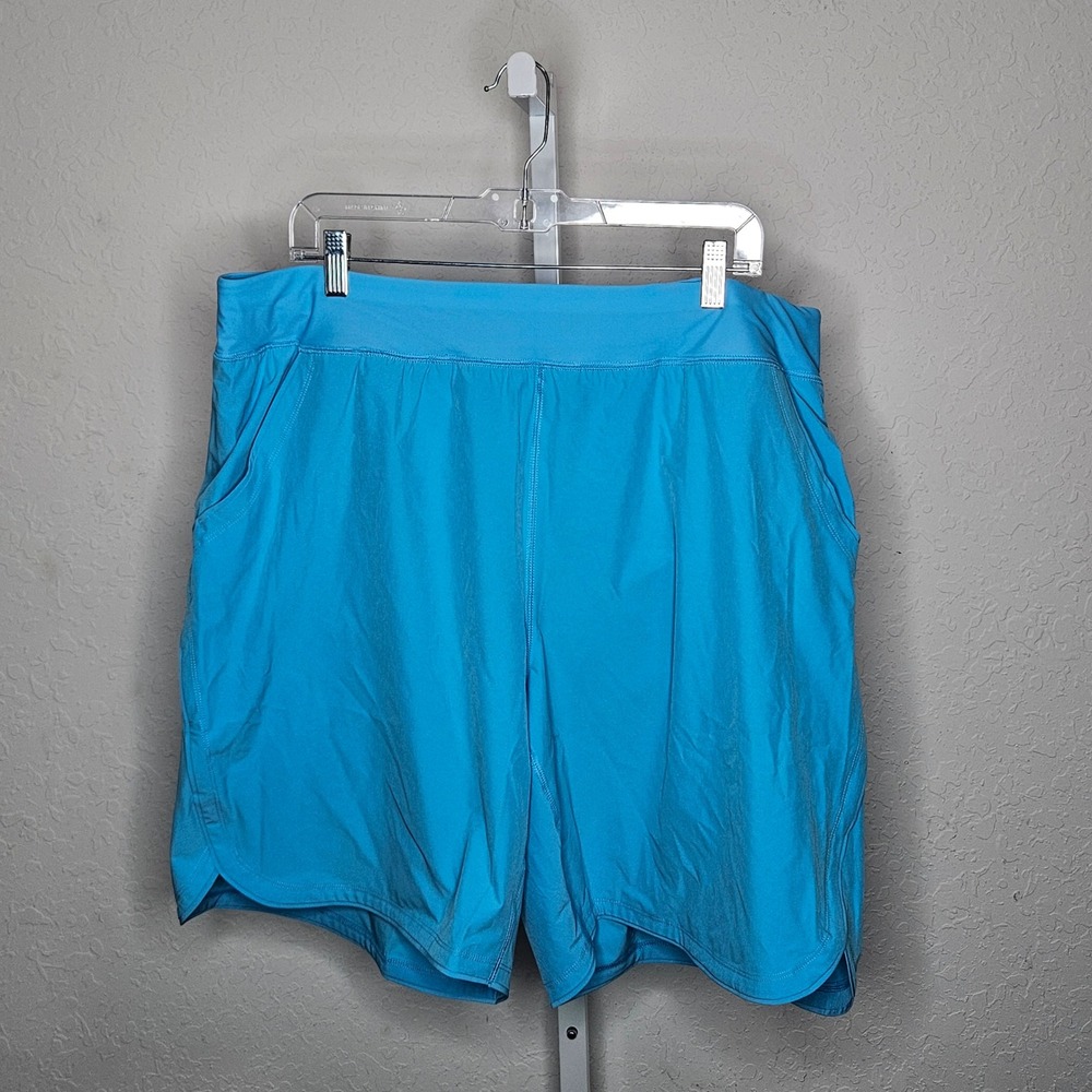 Lands' End Swim Board Shorts Plus Size 20W Sky Blue Built-In Liner Pockets